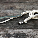 Natural Cotton Rope Dog Leash with Cork Handle