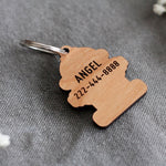 Fire Hydrant Wooden Dog ID Tag Back