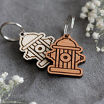 Fire Hydrant Wooden Dog ID Tag