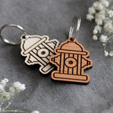 Fire Hydrant Wooden Dog ID Tag