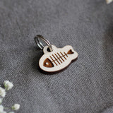 Wooden Fish Cat ID Tag Bass