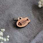 Wooden Fish Cat ID Tag Cherry