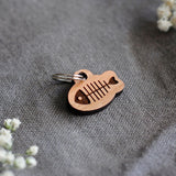 Wooden Fish Cat ID Tag Cherry