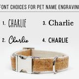 Personalized Cork Dog Collar - Font Choices