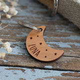 Moon Wooden Pet Tag