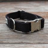 Just Hemp Black Dog Collar Nickel