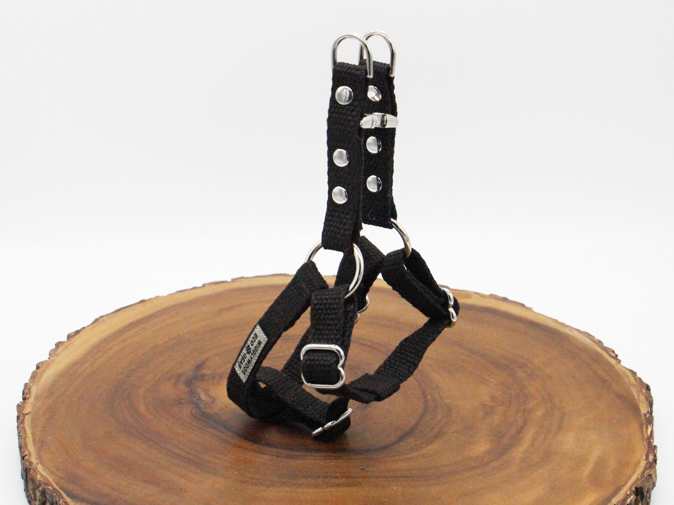 Studded Black Just Hemp Step-In Dog Harness