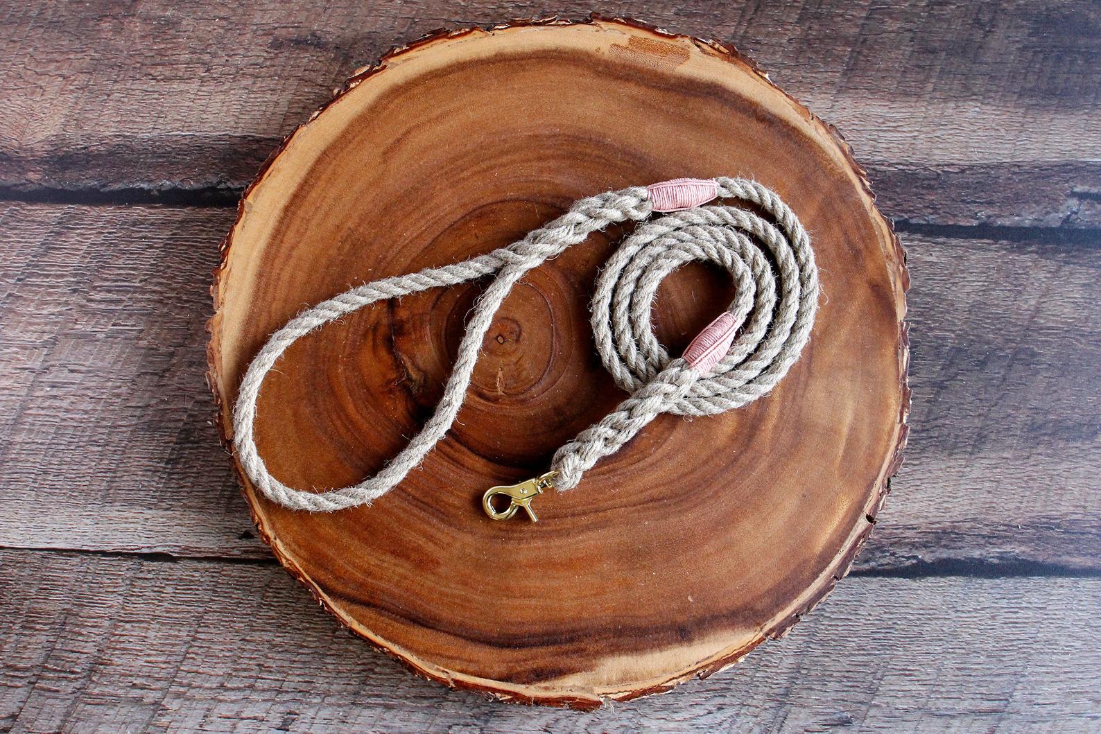 Tiny Dog Leash Just Hemp Rope with Trigger Snap