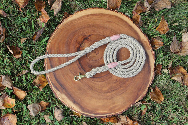 Tiny Dog Leash Just Hemp Rope with Trigger Snap