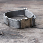 Just Hemp Pebble Beach Silver Dog Collar with Nickel Hardware