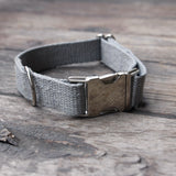 Just Hemp Pebble Beach Silver Dog Collar with Nickel Hardware