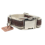 Lil' Adventurer Cork Leather Hemp Small Dog Collar in Brown