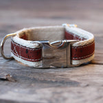 Lil' Adventurer Cork Leather Hemp Small Dog Collar in Red