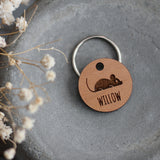 Mouse Wooden Cat ID Tag