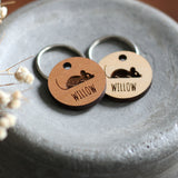 Mouse Wooden Cat ID Tag