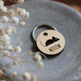 Mouse Wooden Cat ID Tag