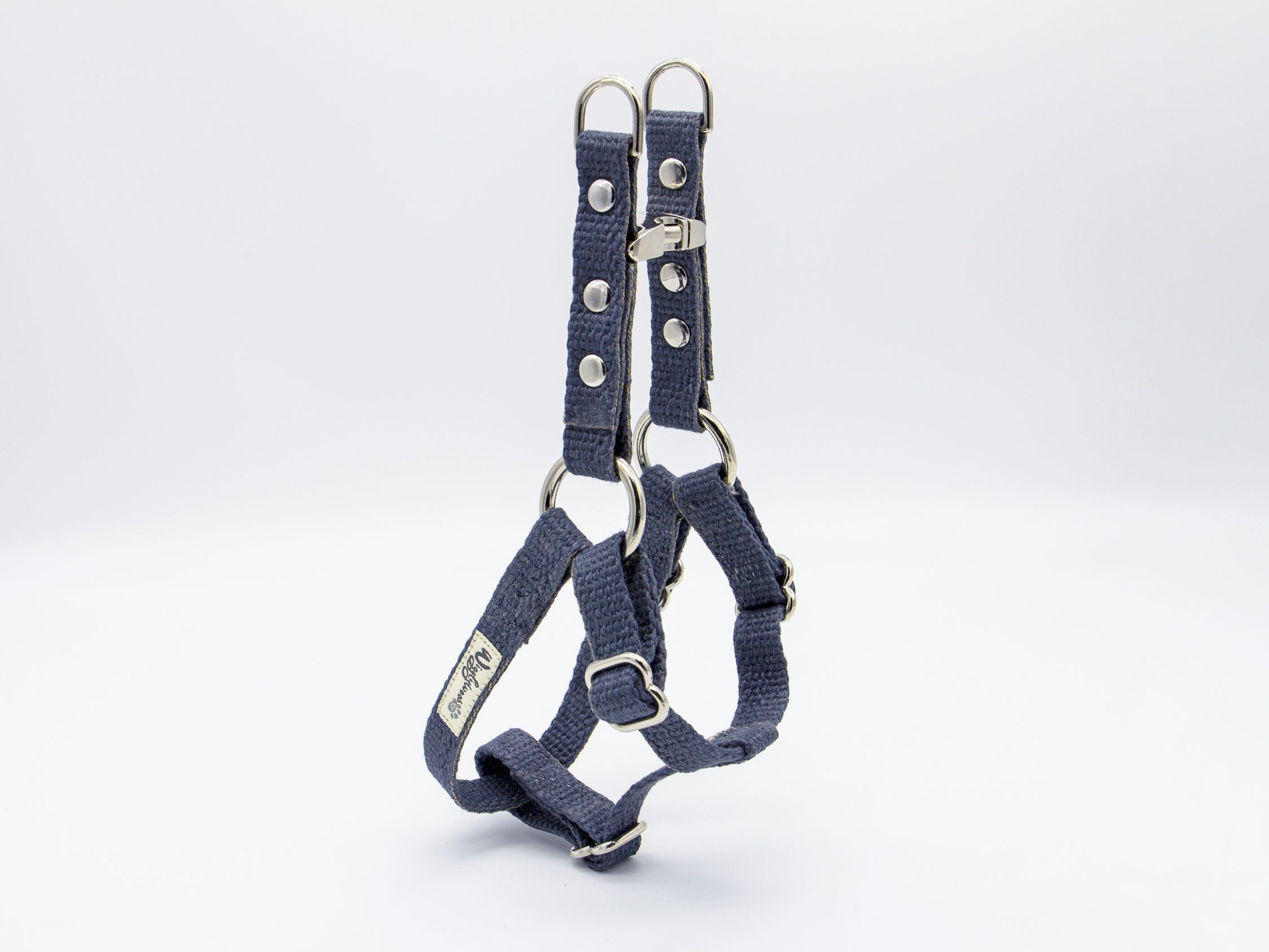Nantucket Blue Just Hemp Adjustable Step-In Dog Harness XS
