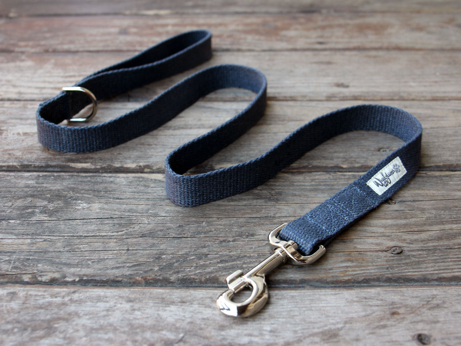 Nantucket Blue Flat Hemp Dog Leash