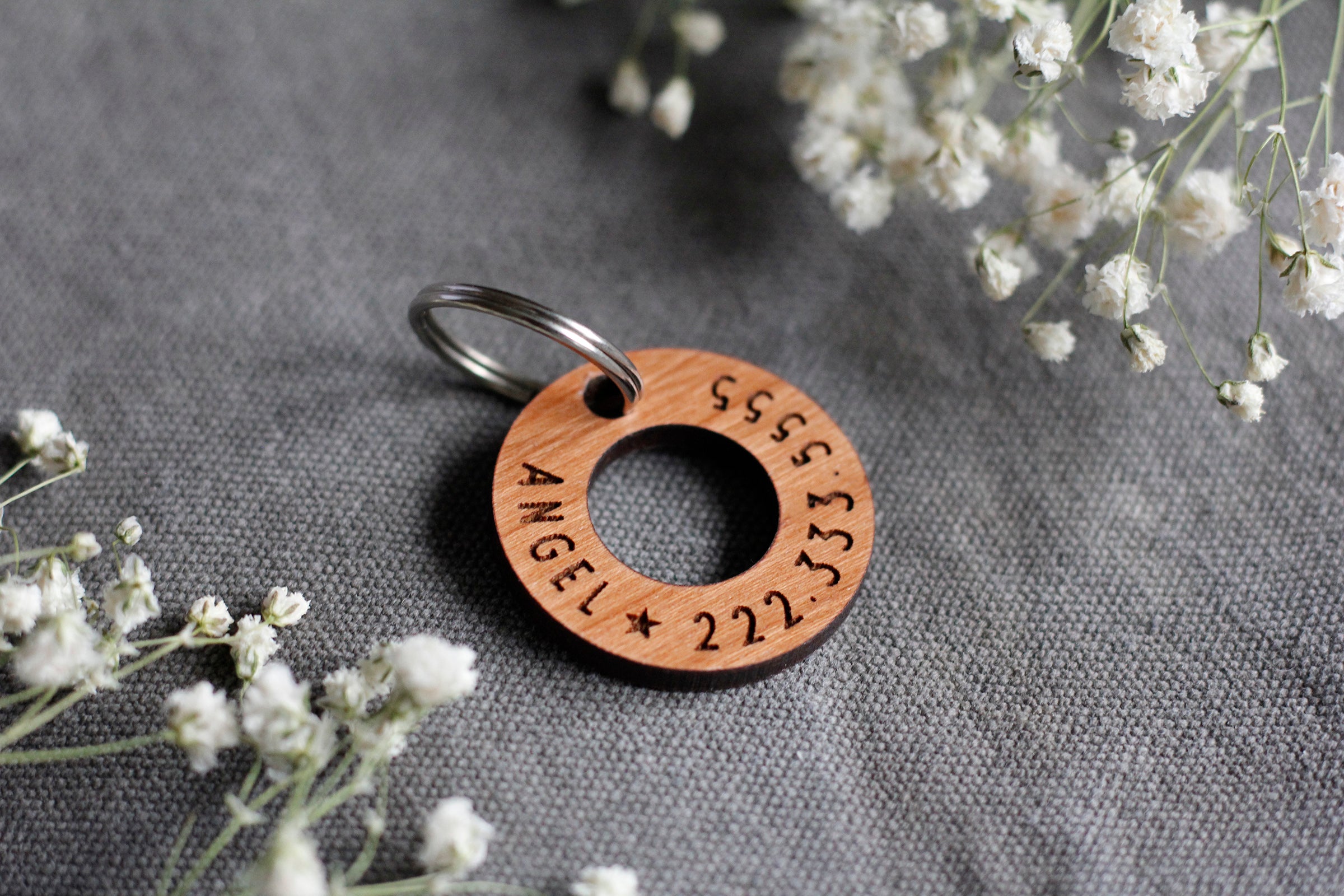 Washer Wooden Dog ID Tag