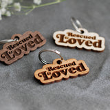 Rescued & Loved Badge Style Wooden Pet Tag