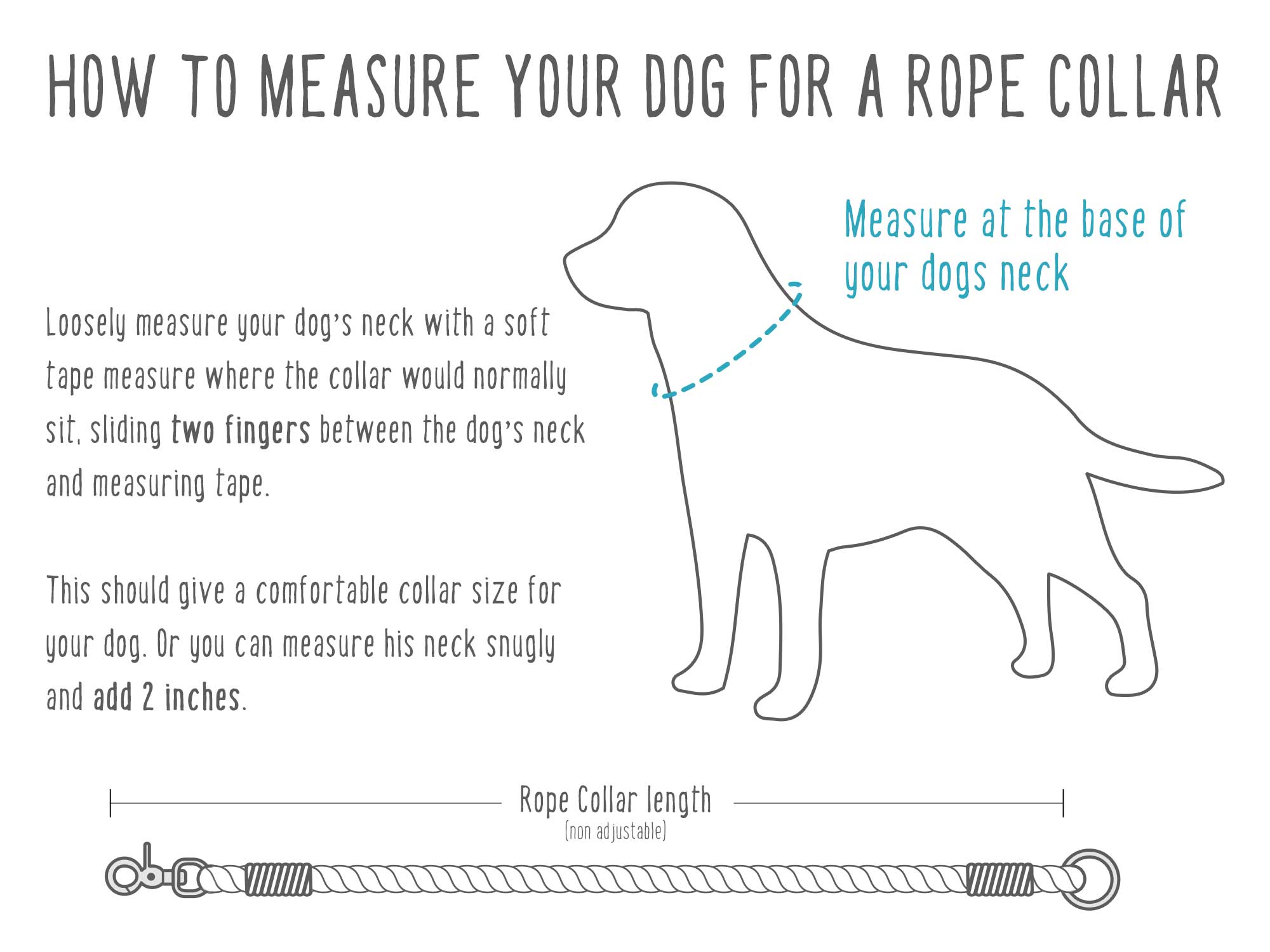 How to measure your dog for a rope collar