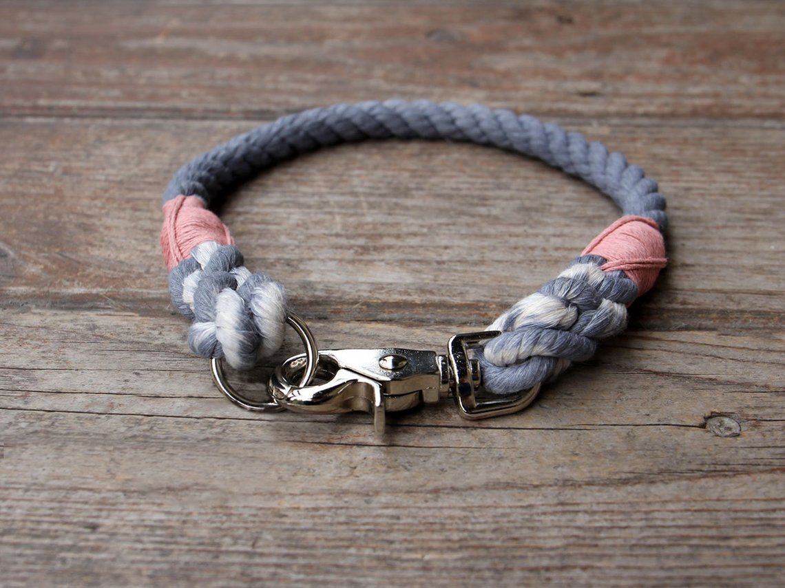 Seaside Blue Organic Cotton Rope Dog Collar