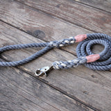 Seaside Blue Nautical Cotton Rope Dog Leash Pink Twine