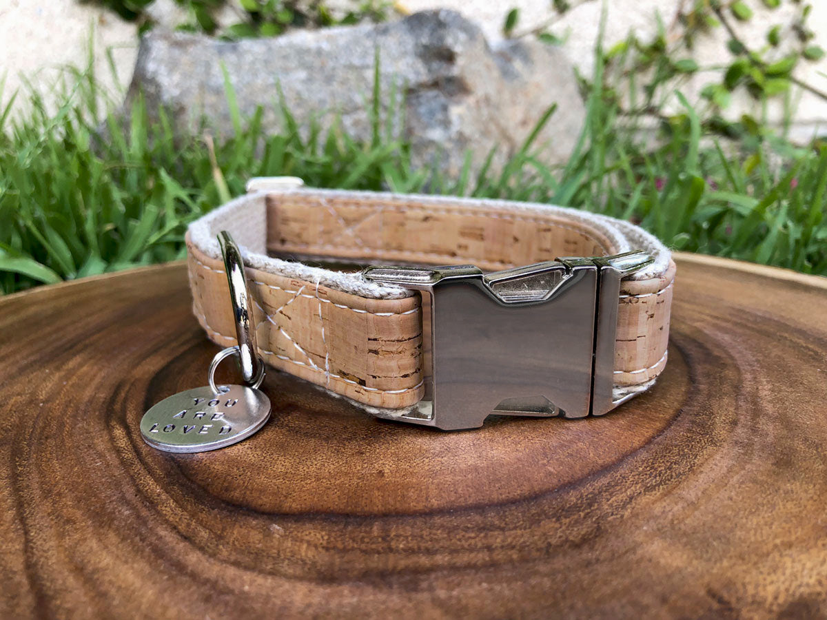 Signature Natural Cork Leather Dog Collar