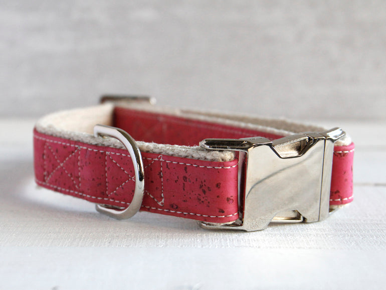 Signature "Pretty In Pink" Cork Dog Collar