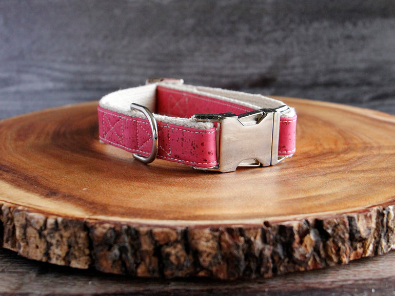 Signature "Pretty In Pink" Cork Dog Collar