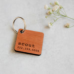 Square Wooden Pet Tag