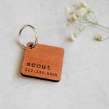 Square Wooden Pet Tag