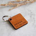 Square Wooden Pet Tag