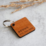 Square Wooden Pet Tag