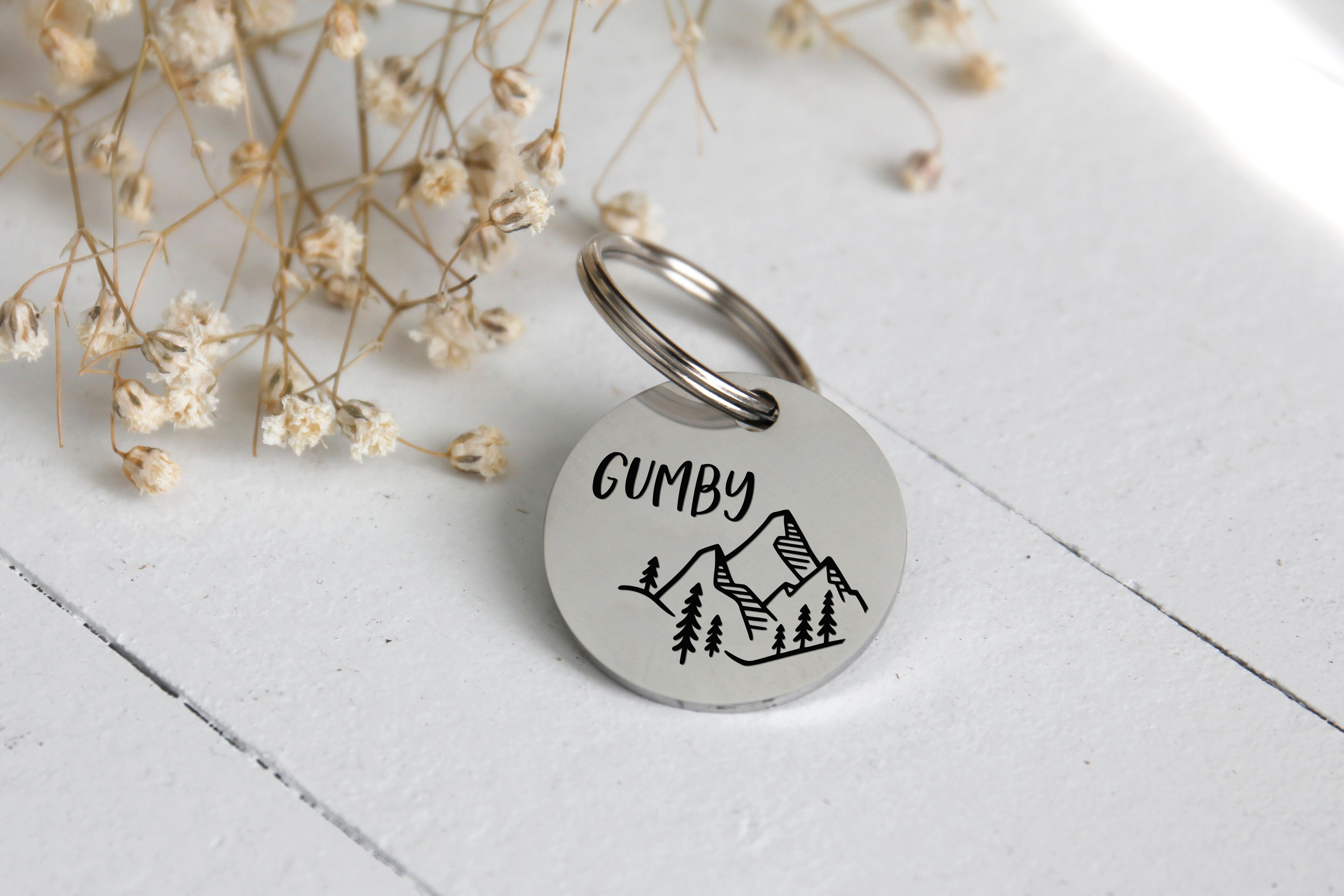 Mountains Stainless Steel Pet ID Tag