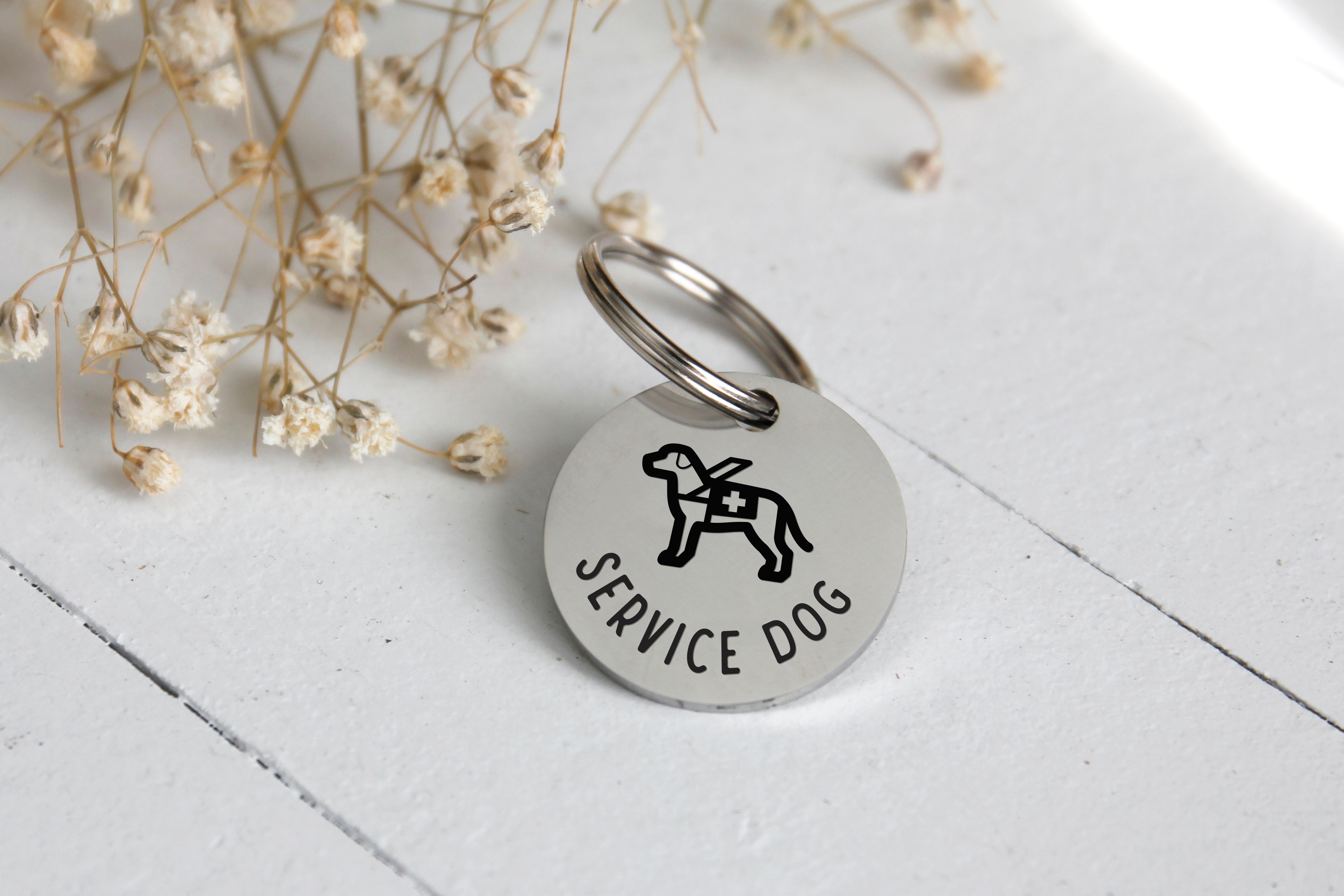 Service Dog Stainless Steel Pet ID Tag