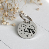 Moon and Stars Stainless Steel Pet ID Tag