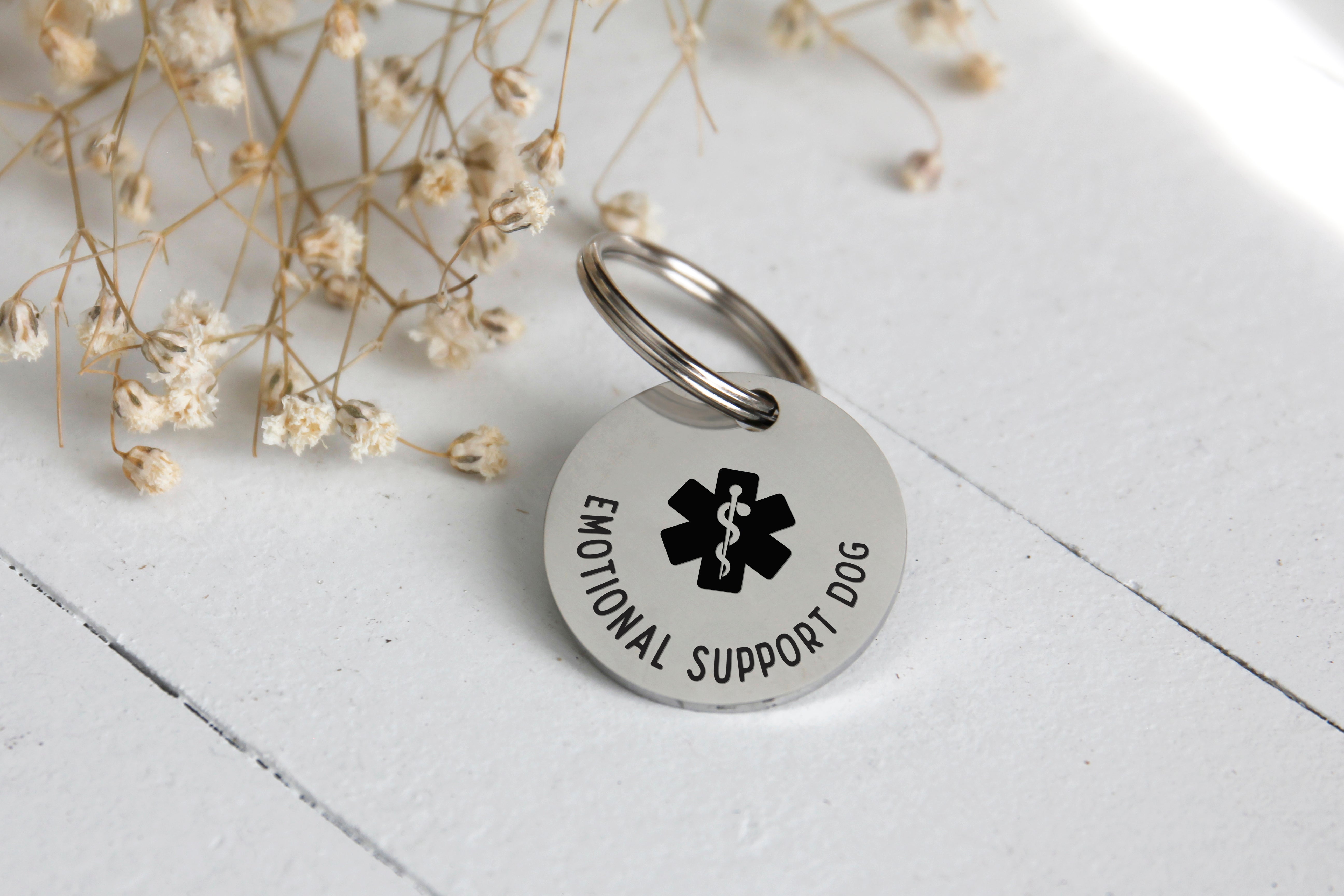 Emotional Support Dog Stainless Steel Pet ID Tag