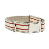 Nautical Striped Dog Collar - Red