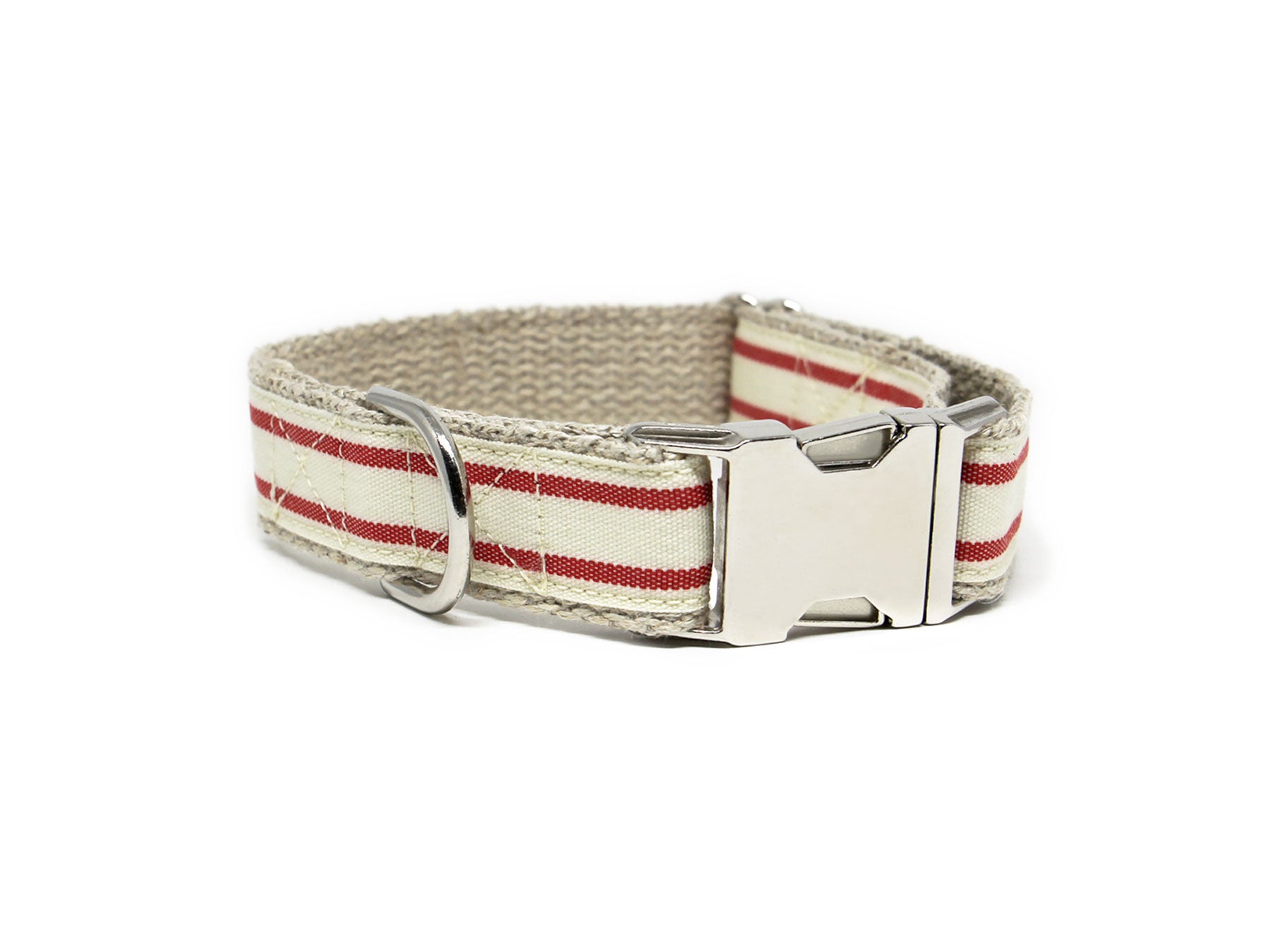 Nautical Striped Dog Collar - Red