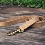 Tea-Stained Flat Hemp Dog Leash