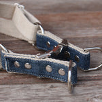 Upcycled Denim Top Adjustable Step-In Dog Harness