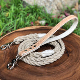 2-in-1 Interchangeable Dog Leash with Cork Leather Handle Natural Cork