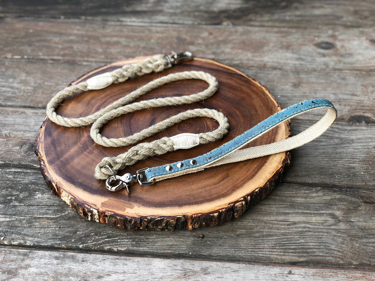 2-in-1 Interchangeable Dog Leash with Cork Leather Handle