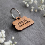 Wild Child Badge Style Engraved Wooden Pet Tag Back