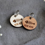 Wooden Cat ID Tag Round